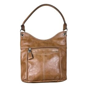 Rosetti Tip Top Hobo Handbag Brown Sugar Vegan Leather Shoulder Bag 3 Pockets